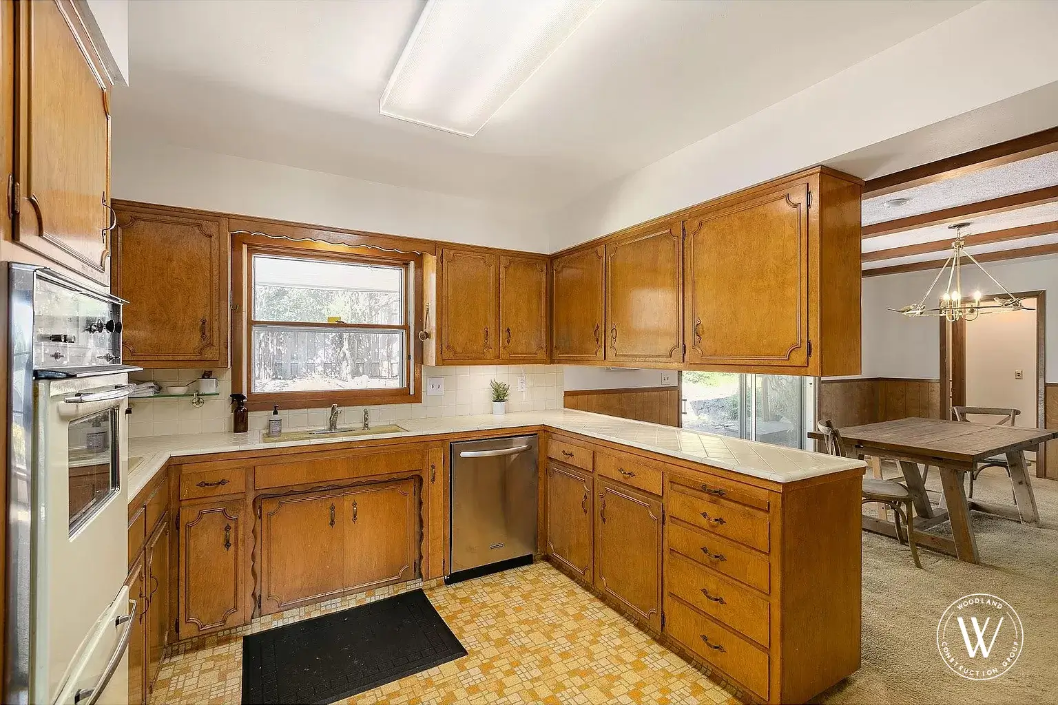 Berkshire kitchen before remodel, walled-off galley layout, Portland Oregon