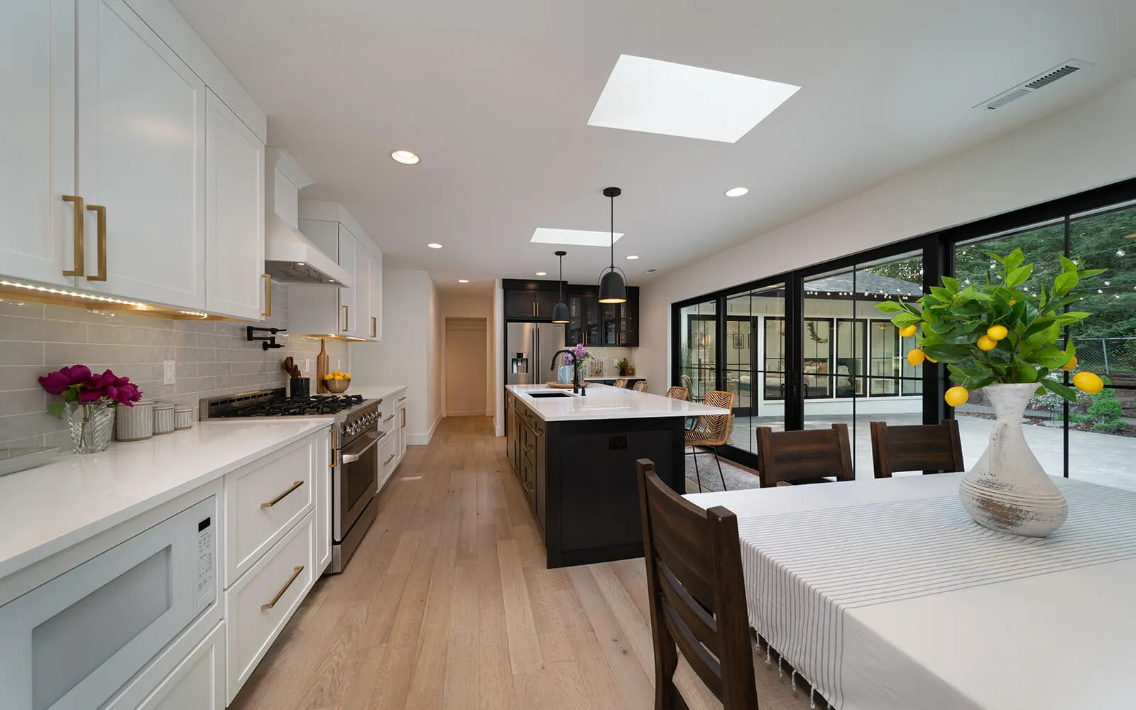 West Hills kitchen after remodel, bright open island kitchen, Portland Oregon