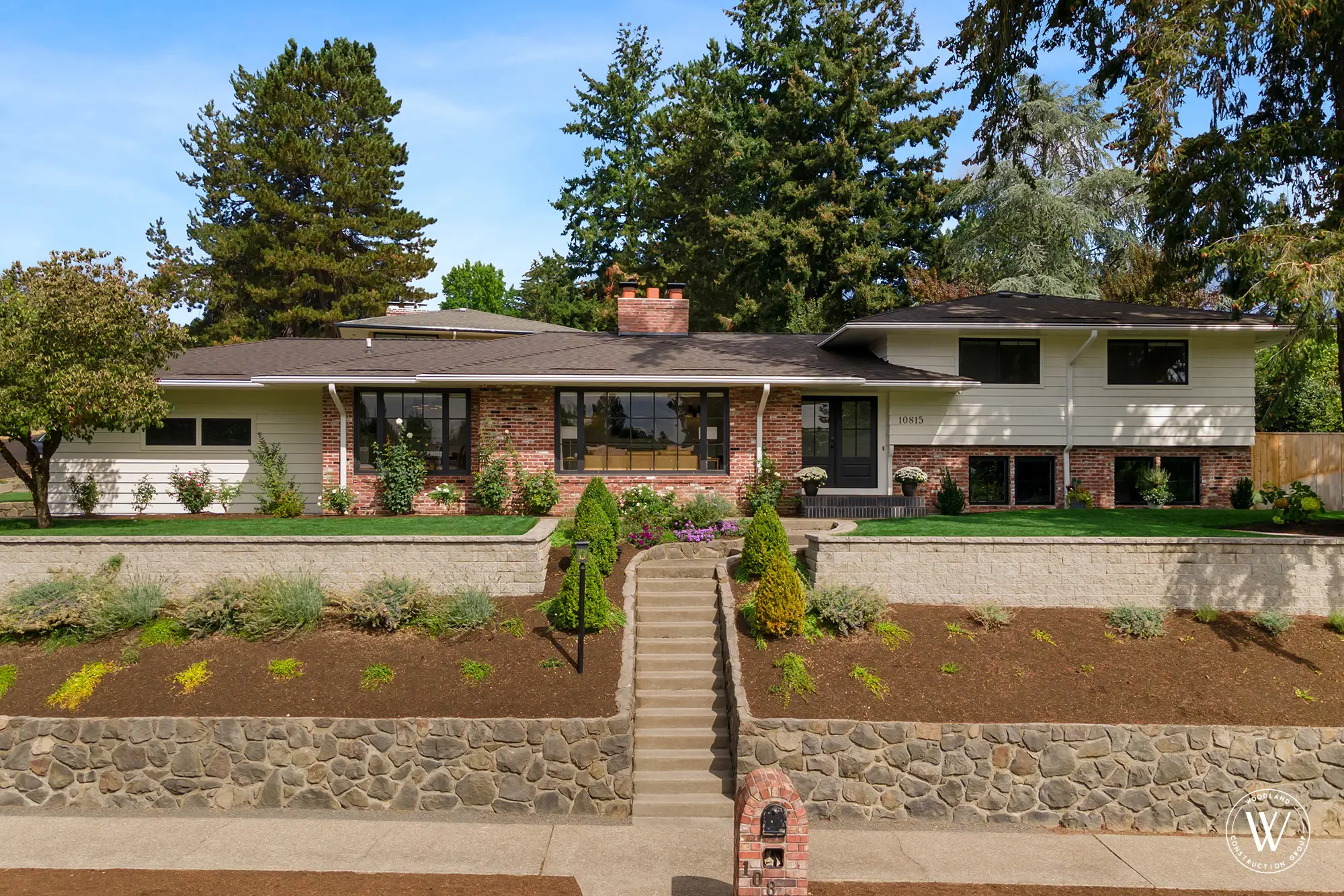 Berkshire 1962 split-level home exterior after a full whole-home restoration, west-side Portland